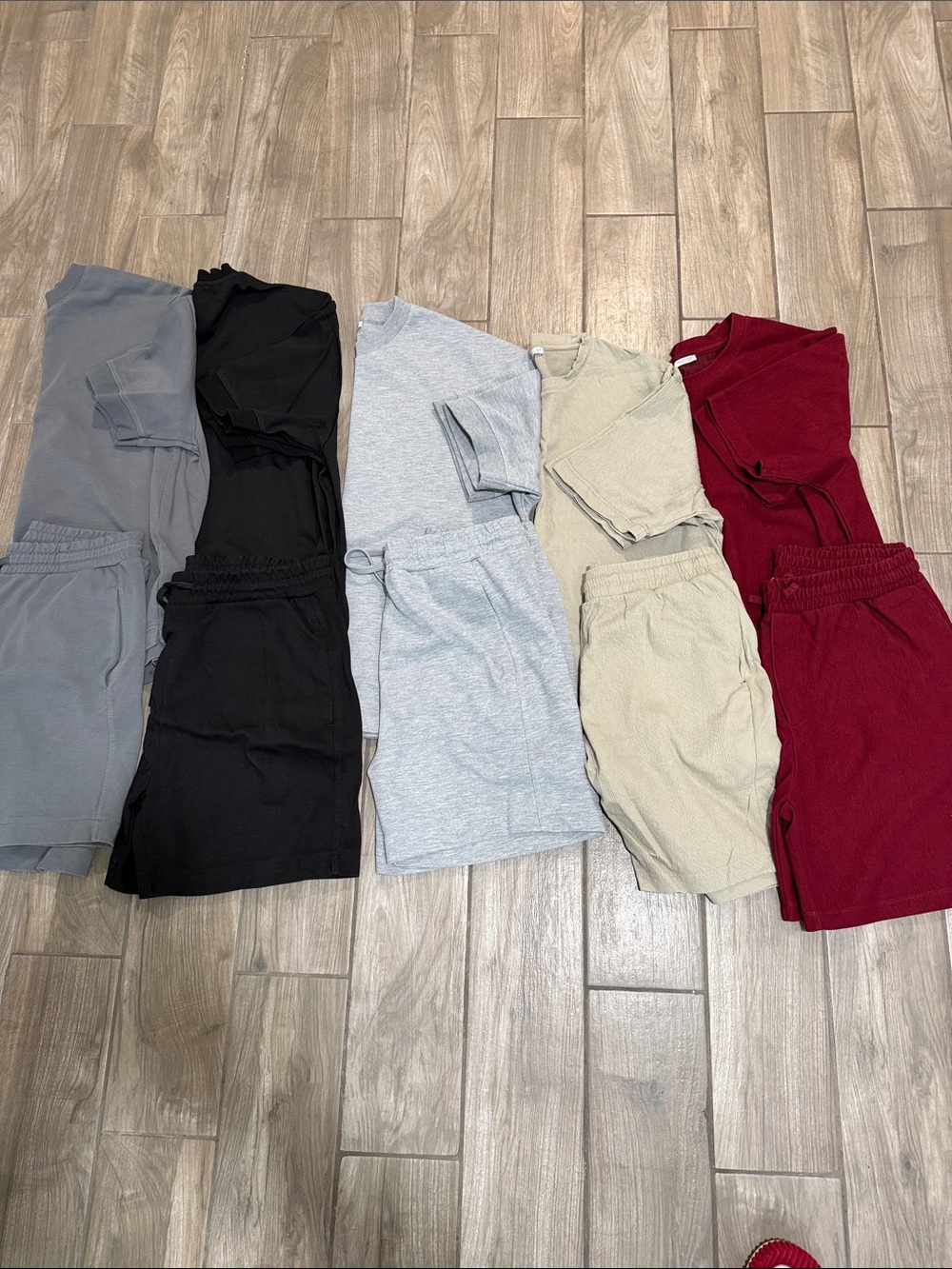 Zara Men's Lounge Shorts Pack - Black, Gray, Light Gray, Cream, Burgundy